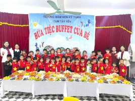 BỮA TIỆC BUFFET VUI VẺ VÀ Ý NGHĨA CỦA CÁC BÉ ĐIỂM TÂY YÊN TRƯỜNG MẦM NON KỲ THỊNH