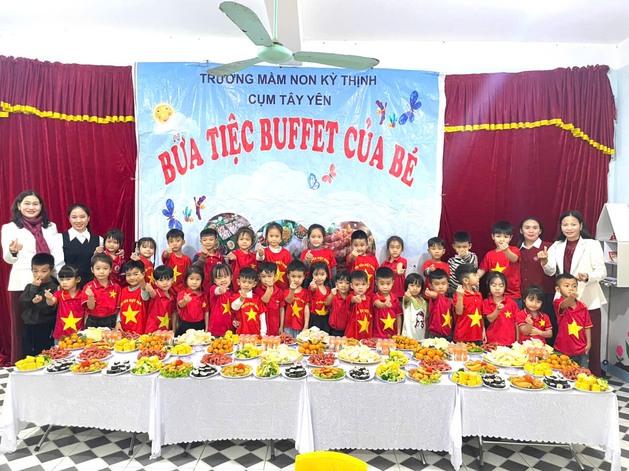 BỮA TIỆC BUFFET VUI VẺ VÀ Ý NGHĨA CỦA CÁC BÉ ĐIỂM TÂY YÊN TRƯỜNG MẦM NON KỲ THỊNH